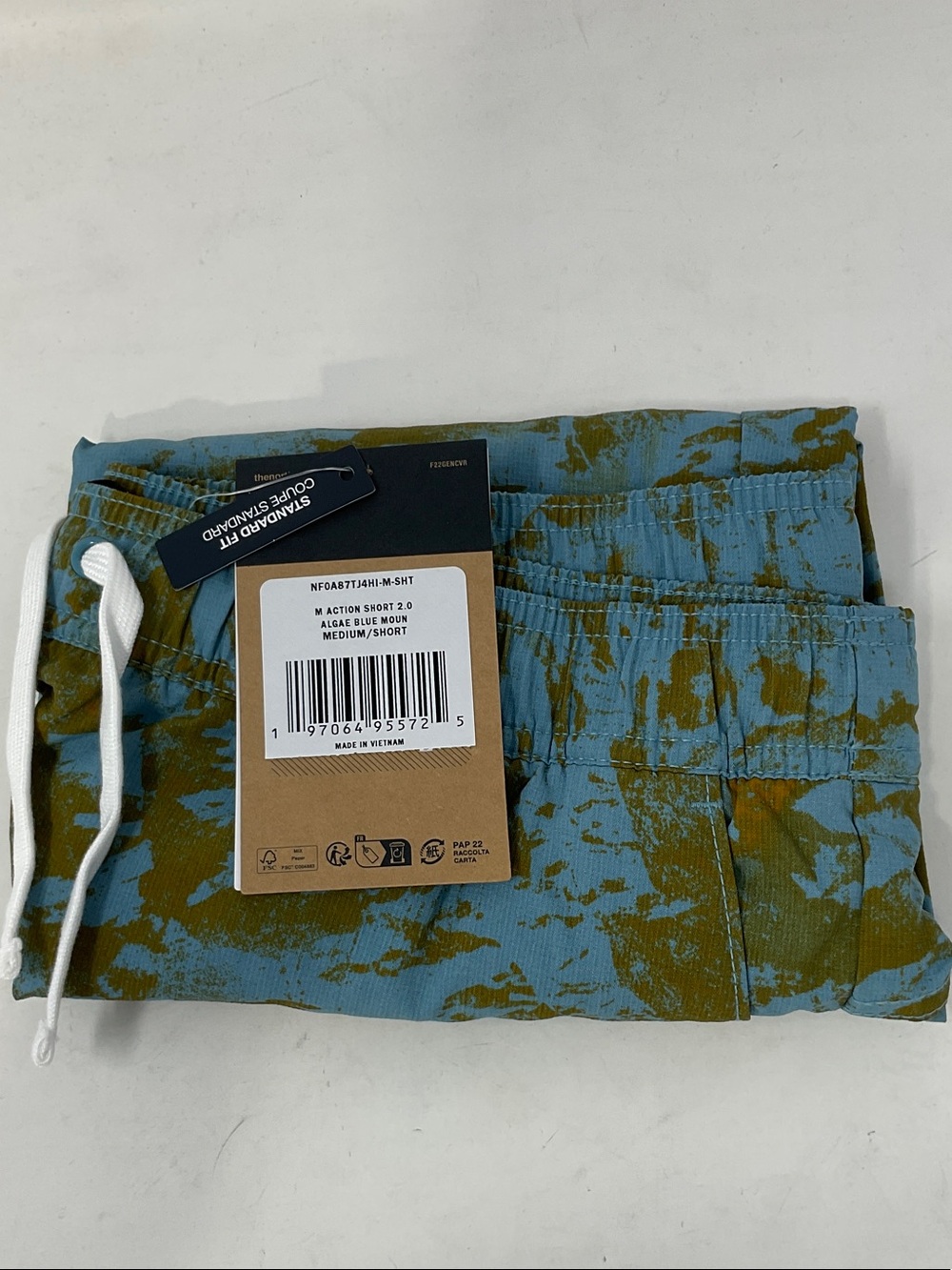 The North Face Men's Blue & Olive Patterned Drawstring Shorts
